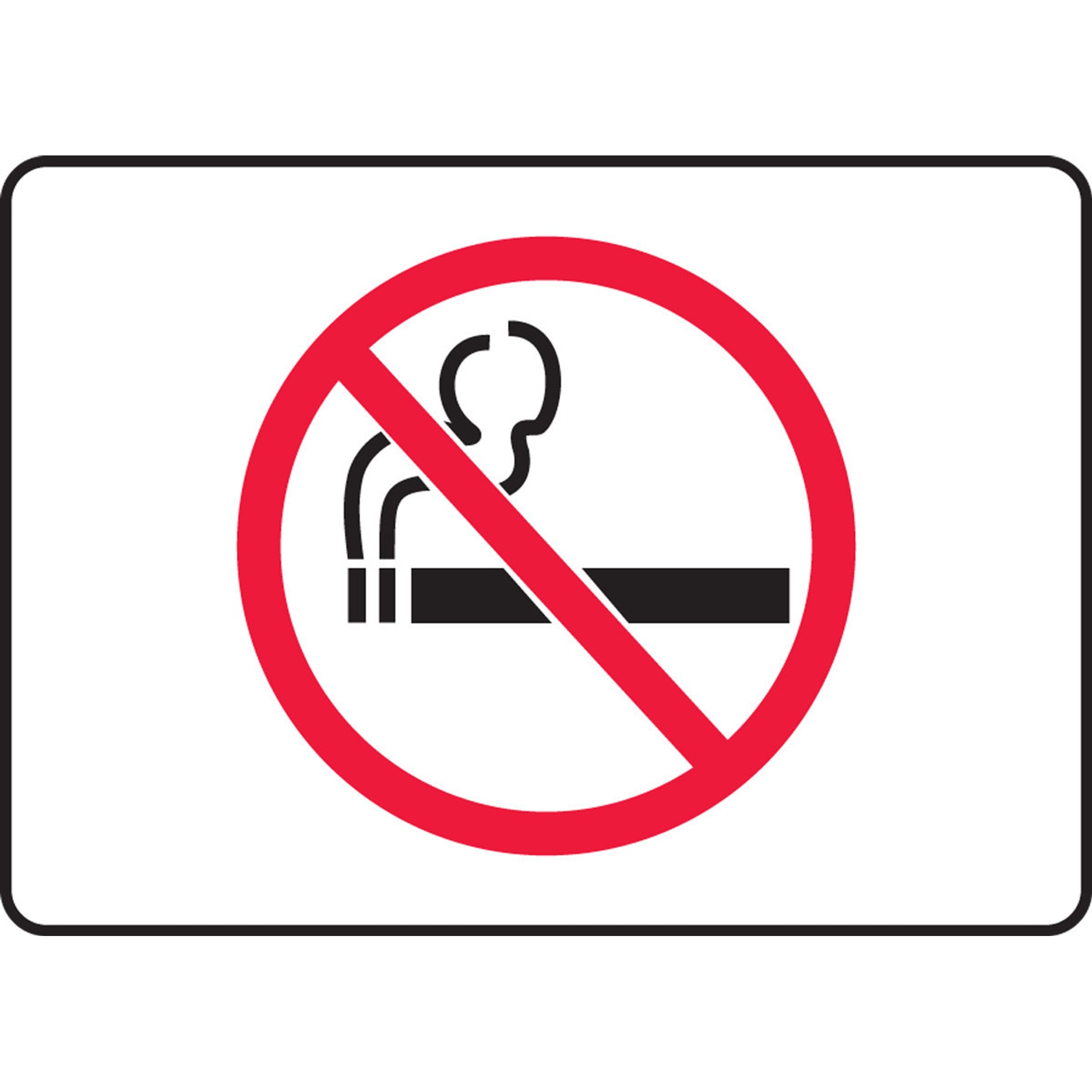 Safety Sign: No Smoking 7" x 10" Adhesive Vinyl / - MSMK417VS