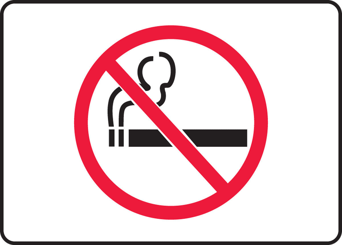 Safety Sign: No Smoking 7" x 10" Adhesive Vinyl / - MSMK417VS