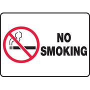 Safety Sign: No Smoking English 7" x 10" Dura-Plastic 1/Each - MSMK427XT