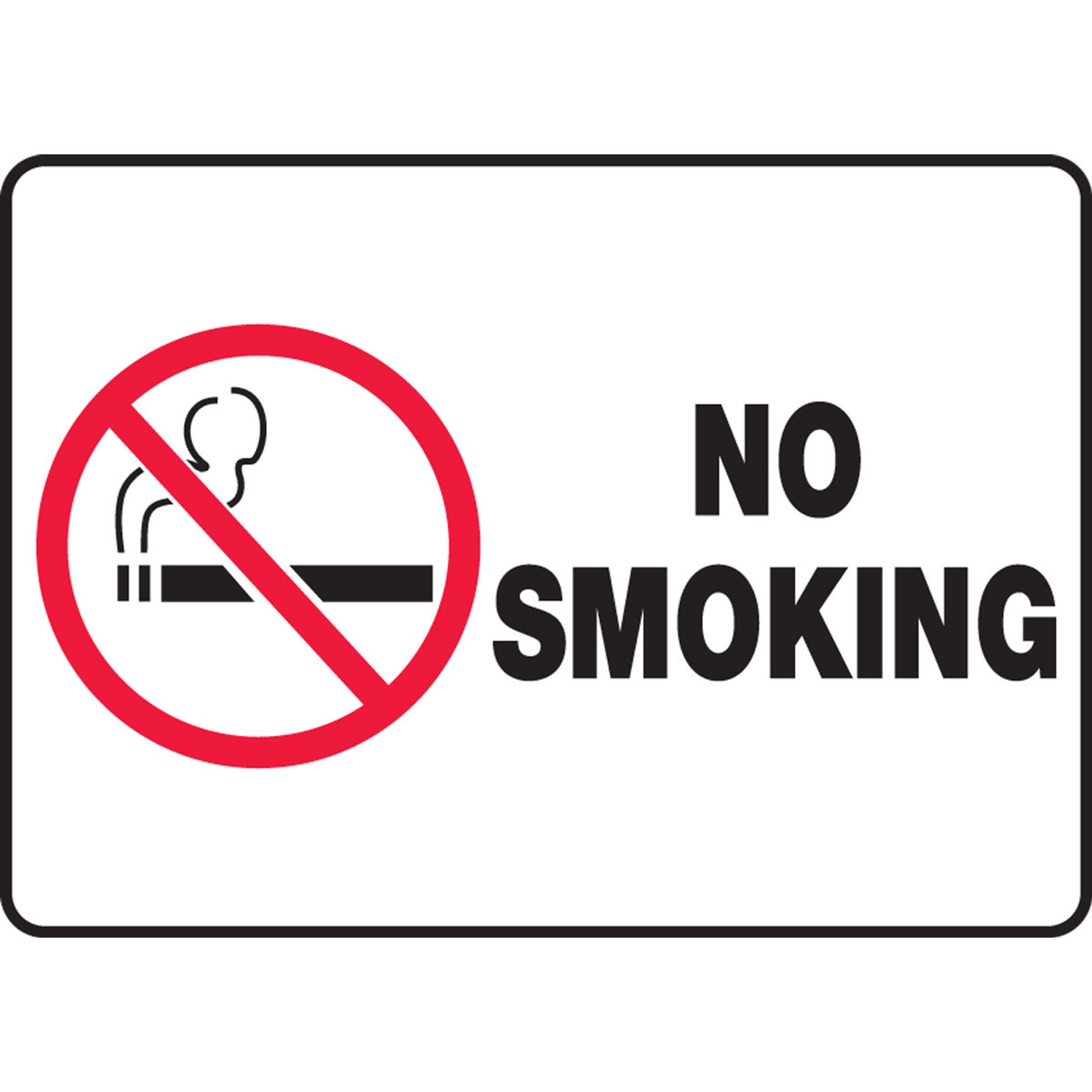 Safety Sign: No Smoking English 7" x 10" Dura-Plastic 1/Each - MSMK427XT