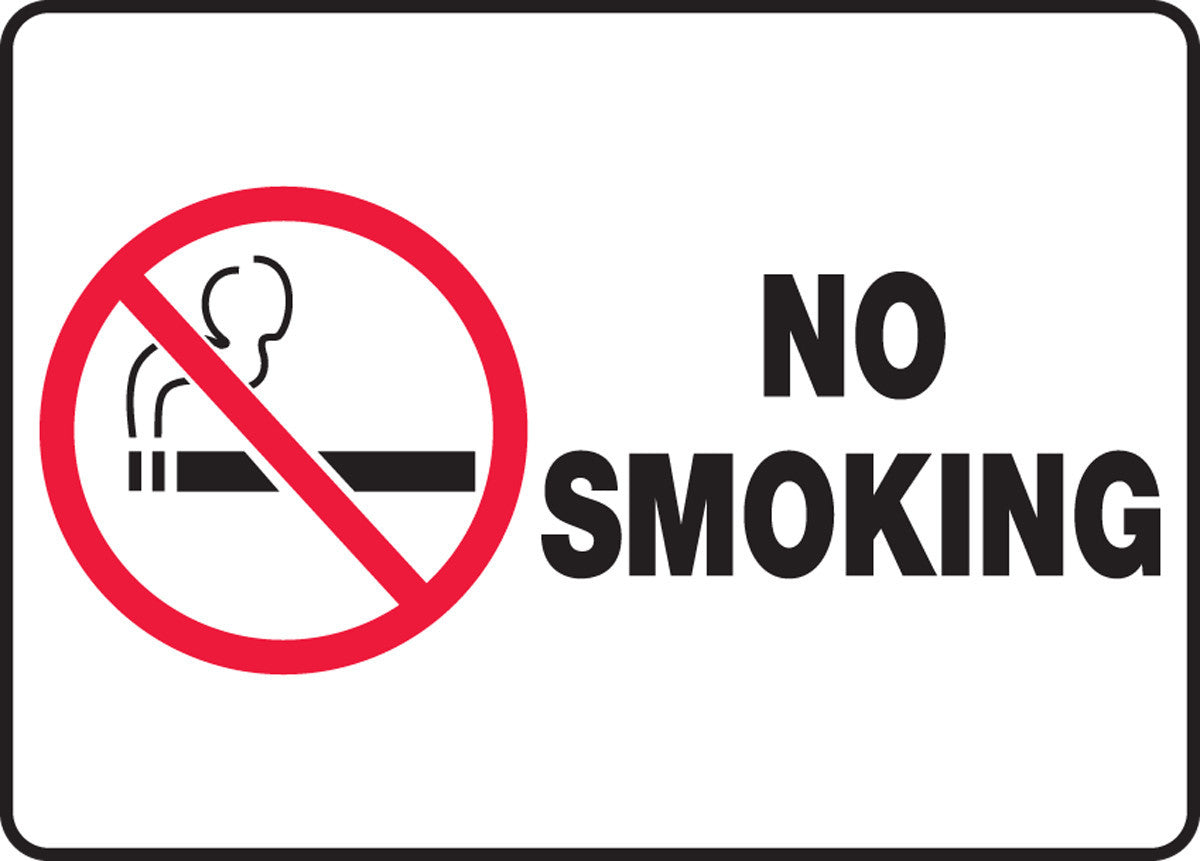 Safety Sign: No Smoking English 7" x 10" Dura-Plastic 1/Each - MSMK427XT