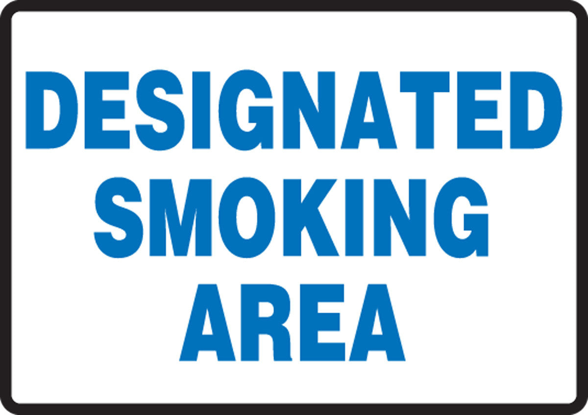 Safety Sign: Designated Smoking Area 10" x 14" Aluminum / - MSMK430VA