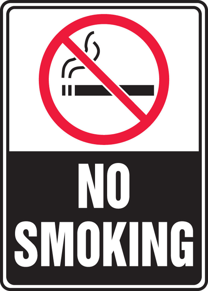 Safety Sign: (Graphic) No Smoking 7" x 5" Aluminum / - MSMK508VA