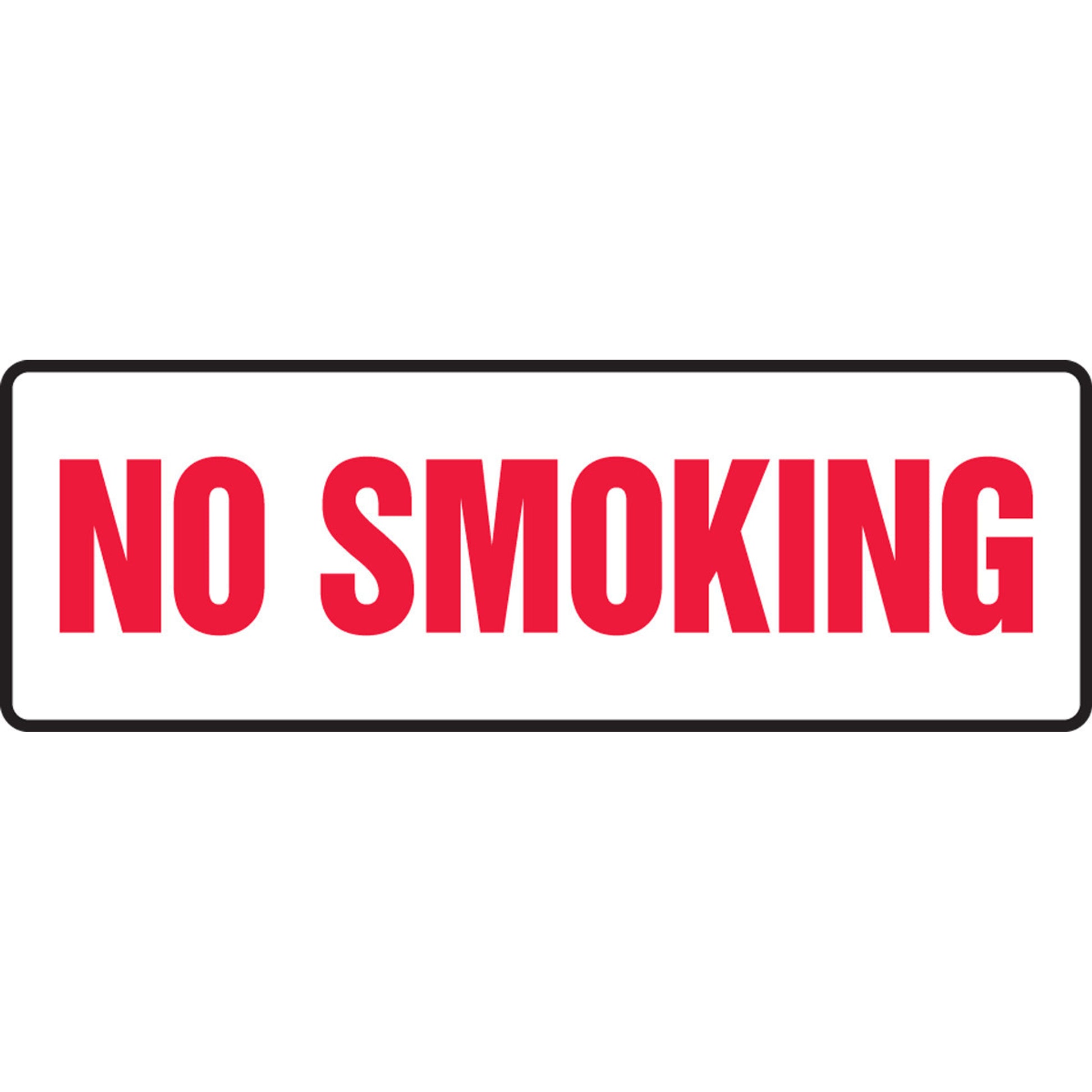 Safety Sign: No Smoking 4" x 12" Adhesive Dura-Vinyl 1/Each - MSMK528XV