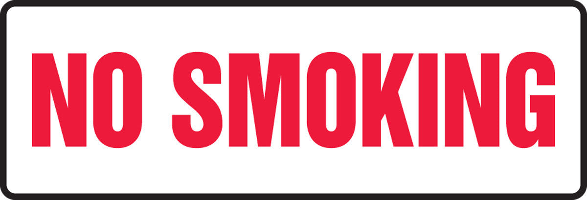 Safety Sign: No Smoking 4" x 12" Adhesive Dura-Vinyl 1/Each - MSMK528XV