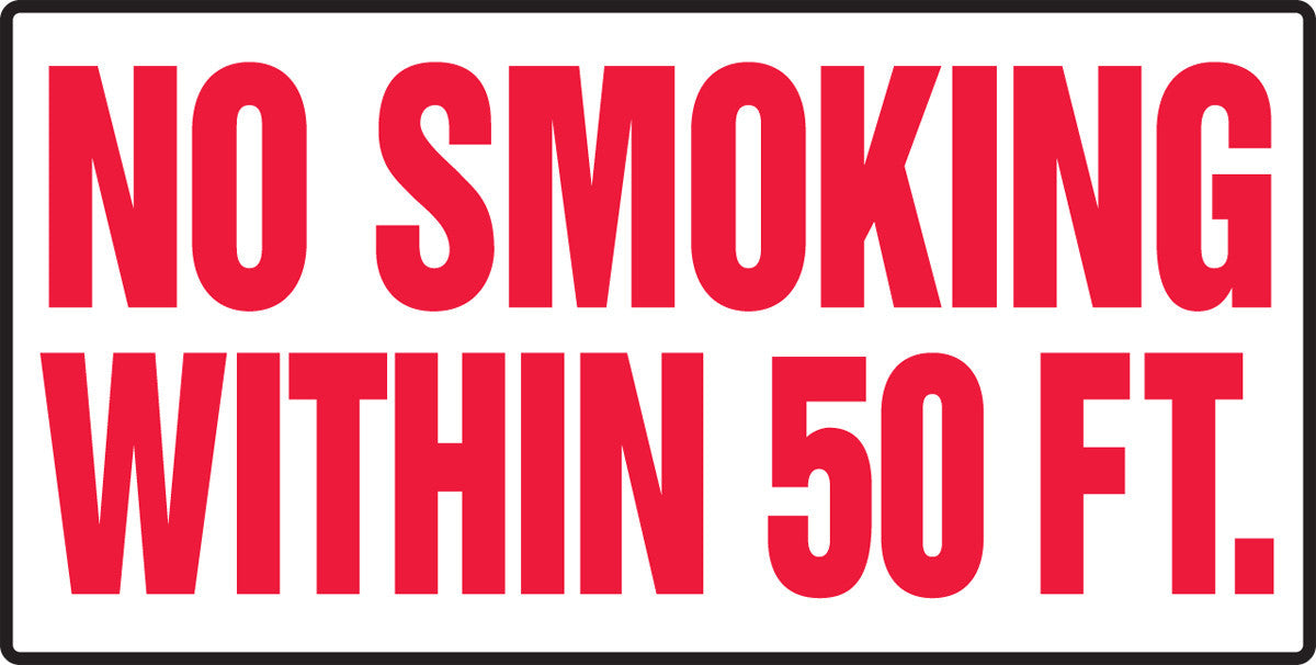 Smoking Control Sign 12" x 24" Adhesive Vinyl 1/Each - MSMK536VS