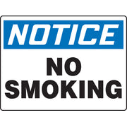 OSHA Notice Smoking Control Sign: No Smoking 10" x 14" Adhesive Vinyl 1/Each - MSMK848VS