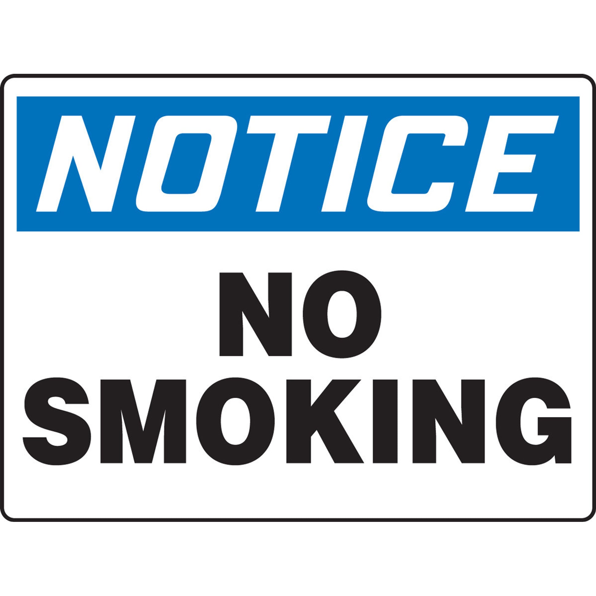 OSHA Notice Smoking Control Sign: No Smoking 10" x 14" Adhesive Vinyl 1/Each - MSMK848VS