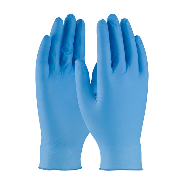 QRP Qualatrile Disposable Nitrile Glove Powder Free w/Textured Grip - 4 mil - Blue - 1/CS - BQY09