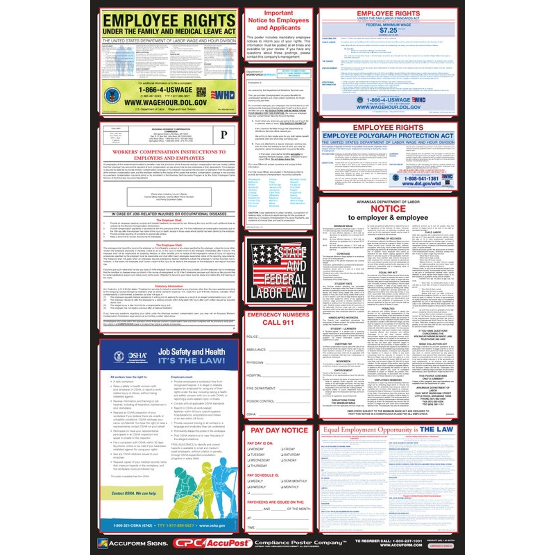 OSHA Safety Poster: Combo State, Federal & OSHA Labor Law Posters English State: Iowa 40" x 27" 1/Each - PPG300IA