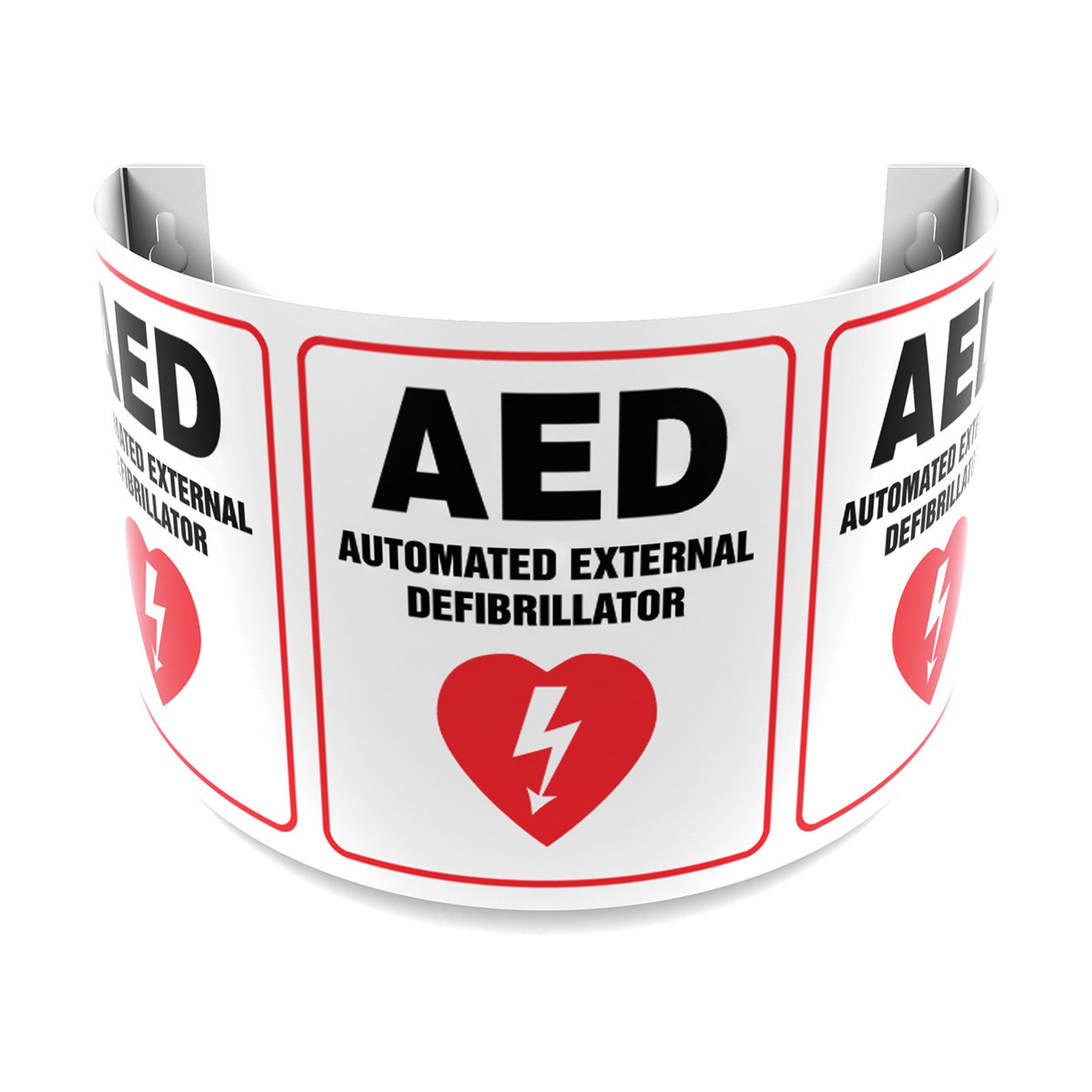 180D Projection Sign: AED Automated External Defibrillator English Panel Size: 12" 1/Each - PSJ343