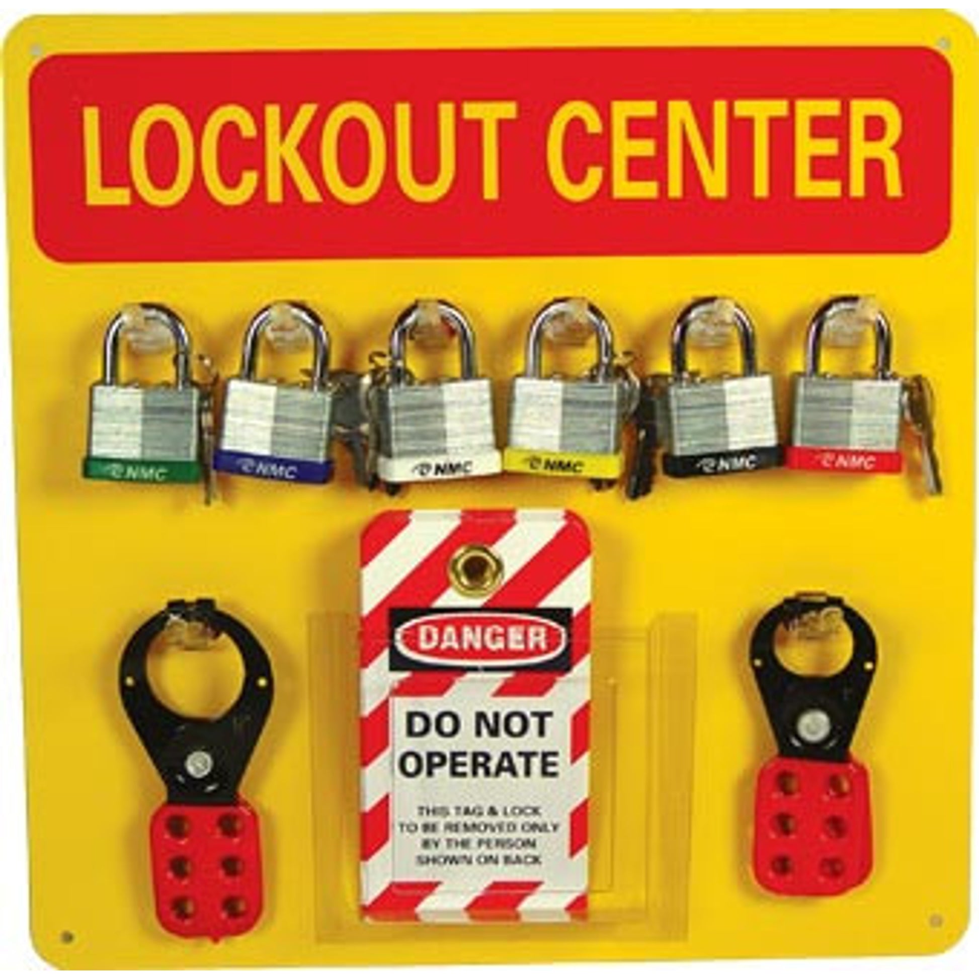 Lockout Center 14x14 Backboard w/ Hooks and Supplies