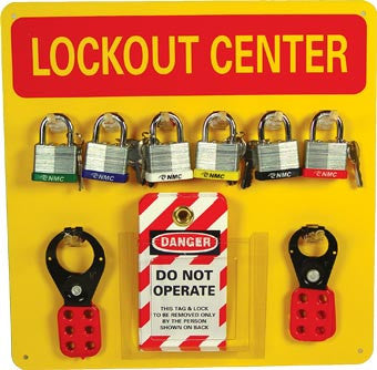 Lockout Center 14x14 Backboard w/ Hooks and Supplies