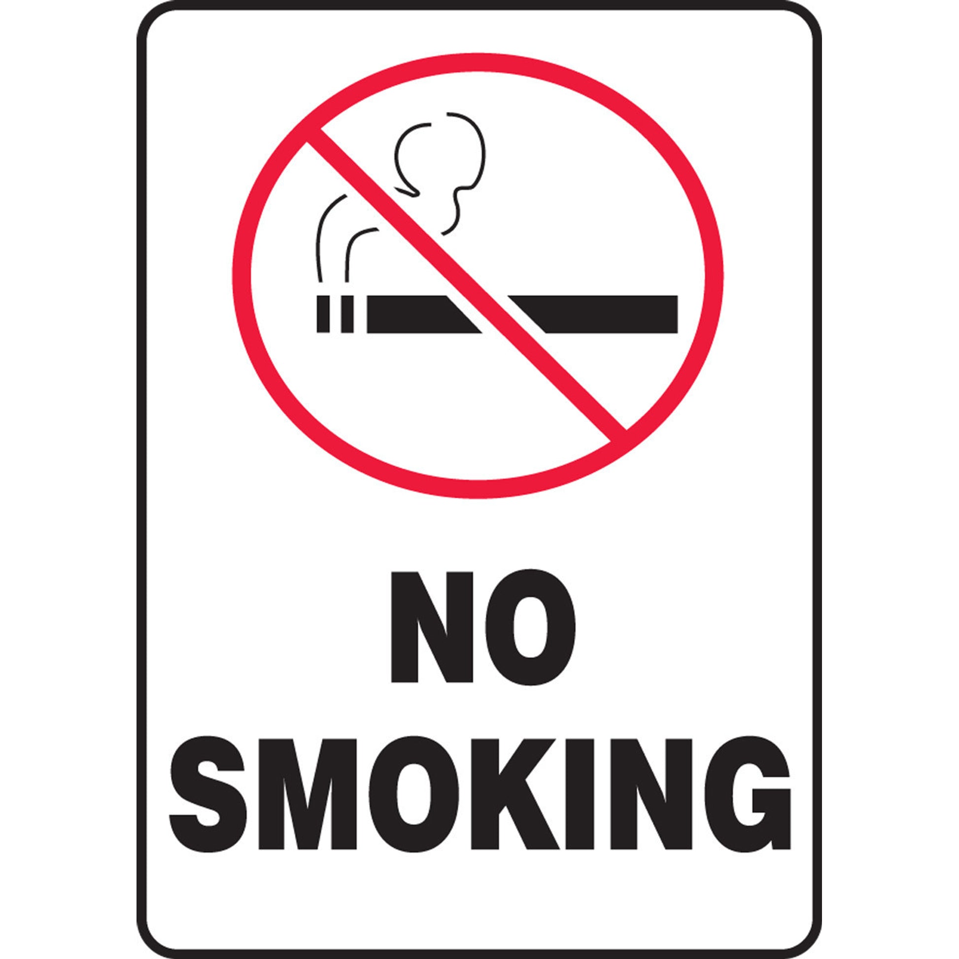 Bilingual Safety Sign: No Smoking (Symbol) Bilingual - Spanish/English 10" x 7" Aluminum 1/Each - SBMSMK407VA