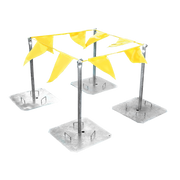 Tie Down Galvanized Warning Line System, 4 Bases with 100 ft. Pennants - 65001