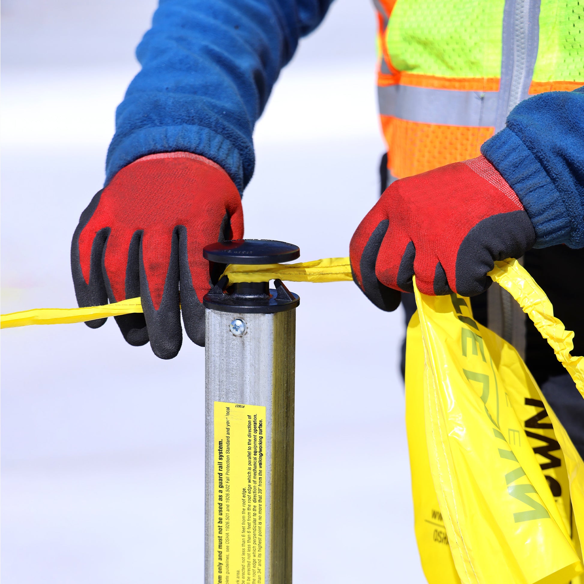Tie Down Quad-Leg Folding Warning Line System with 100 ft. Pennants - 65002