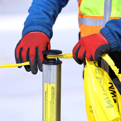 Tie Down Quad-Leg Folding Warning Line System with 100 ft. Pennants - 65002
