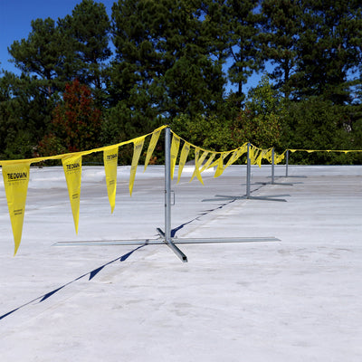 Tie Down Quad-Leg Folding Warning Line System with 100 ft. Pennants - 65002
