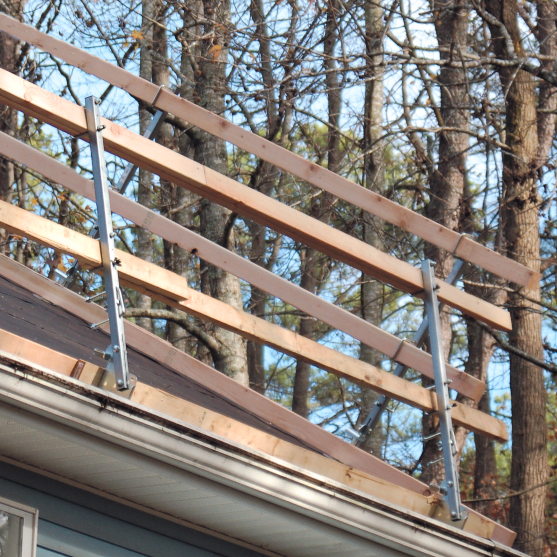 Tie Down Steep Slope Roof Guardrail Bracket, Adjustable 4/12 to 16/12 Pitch - 65014