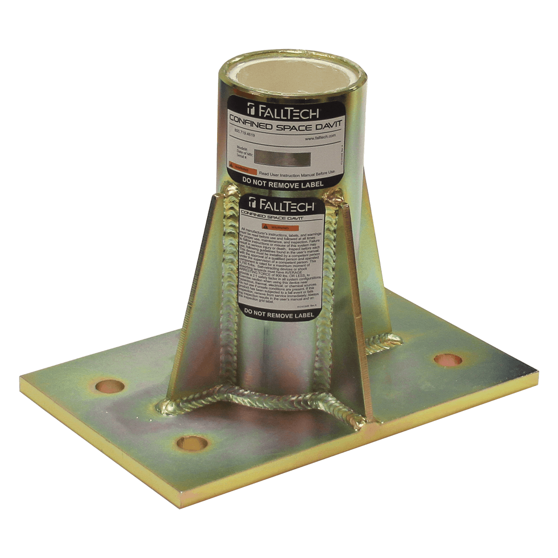 FallTech Center-mount Plated Steel Bolt-on Fixed Davit Base - 65040CMZ