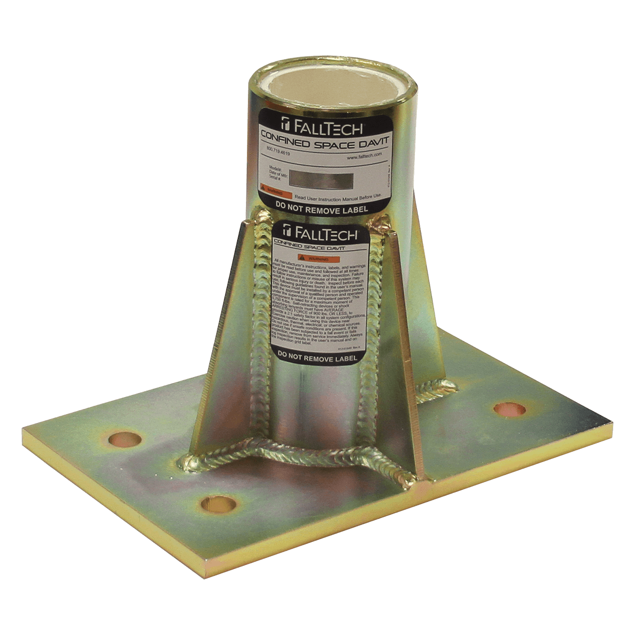 FallTech Center-mount Plated Steel Bolt-on Fixed Davit Base - 65040CMZ