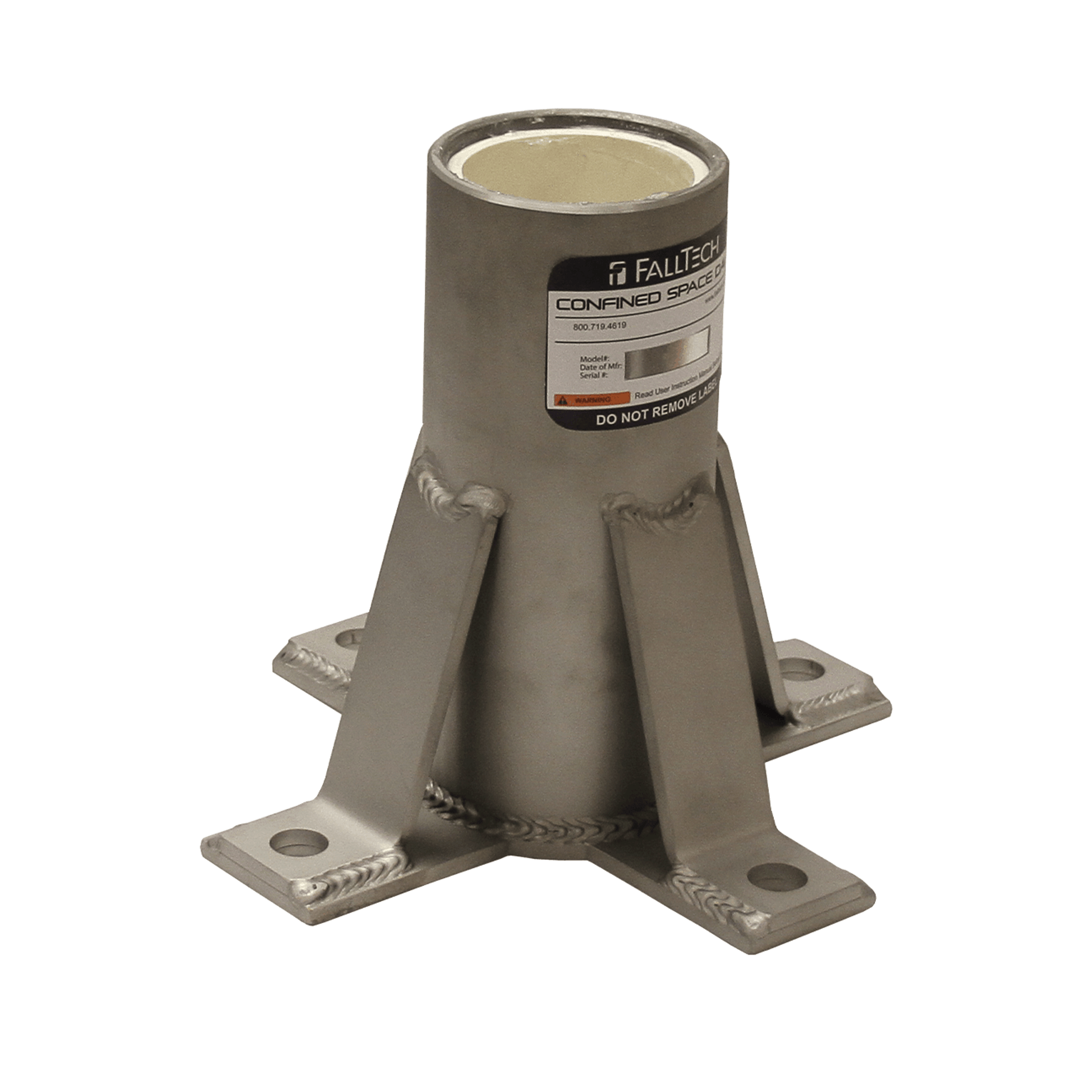 FallTech Floor-mount Stainless Steel Bolt-on Fixed Davit Base - 65060FMS