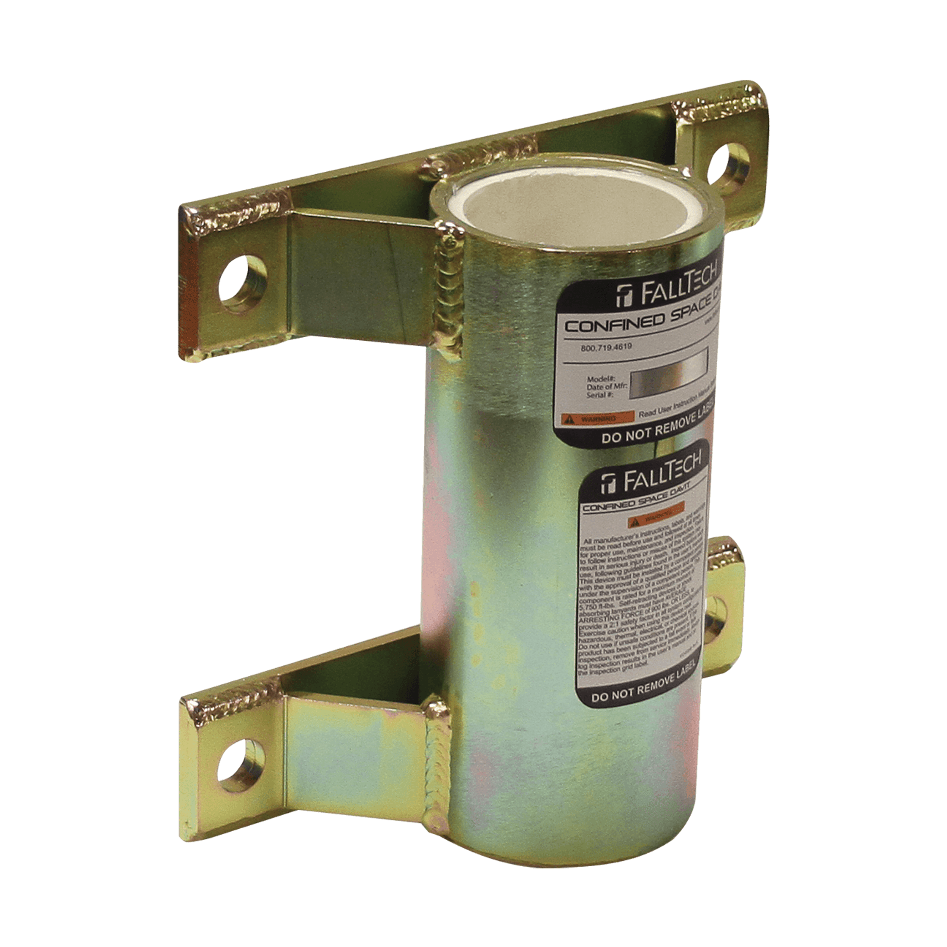 FallTech Wall-mount Plated Steel Bolt-on Fixed Davit Base - 65070WMZ