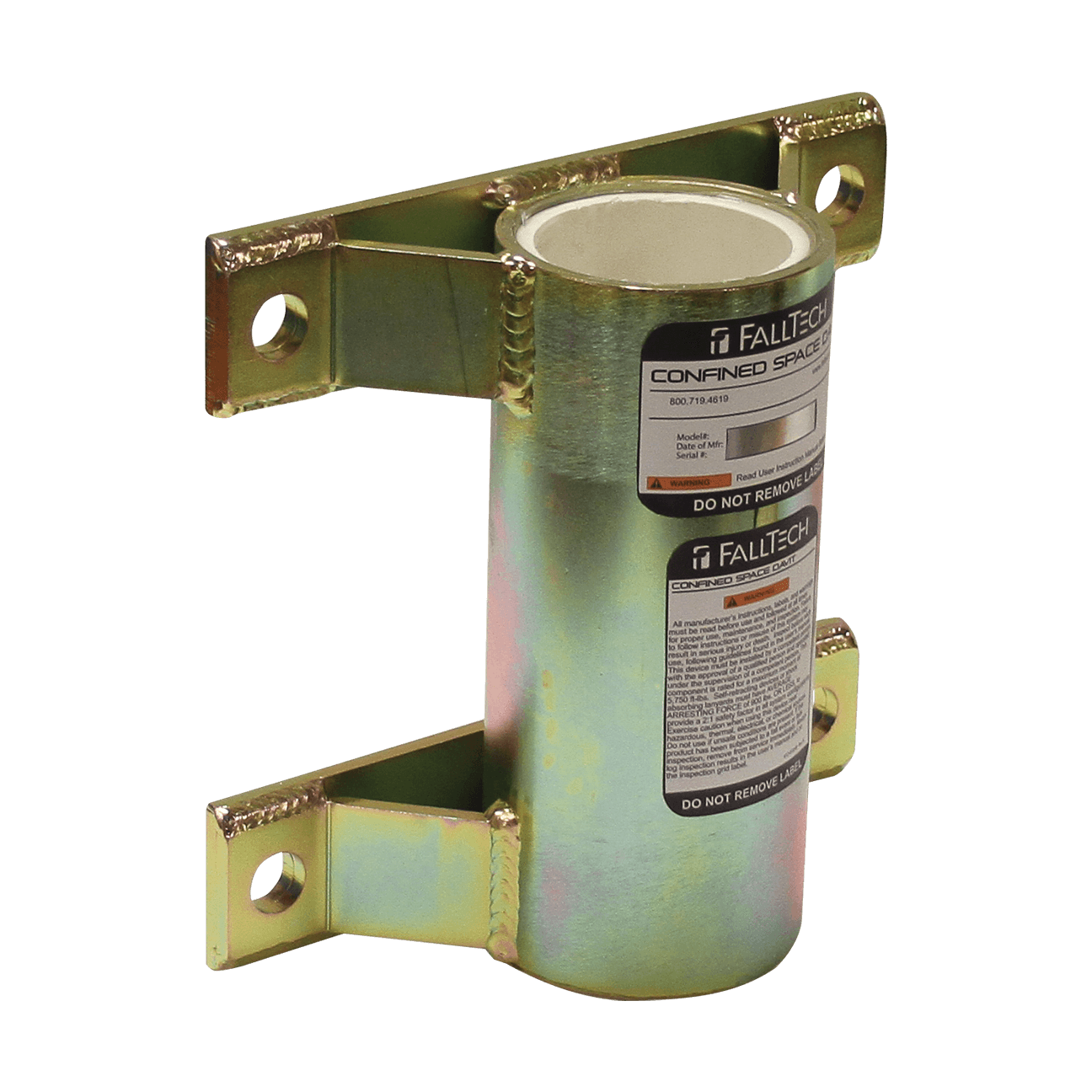 FallTech Wall-mount Plated Steel Bolt-on Fixed Davit Base - 65070WMZ