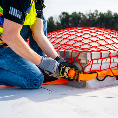 Tie Down Portable Skylight Netting, 7 ft. x 7 ft., Orange - 65400