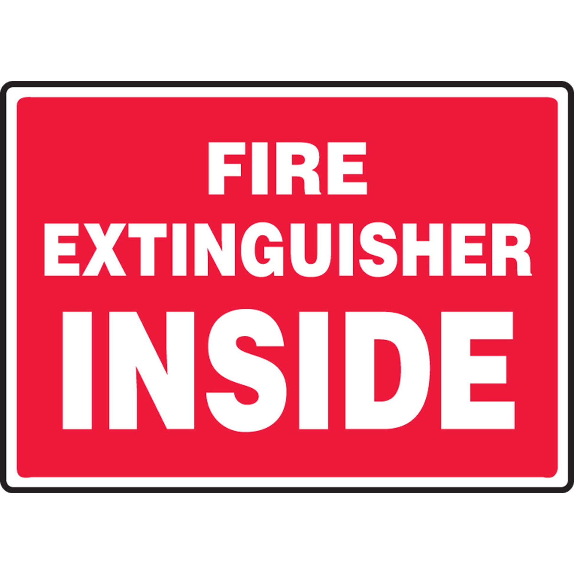 Safety Sign: Fire Extinguisher Inside (Red Background) Spanish 7" x 10" Adhesive Dura-Vinyl 1/Each - SHMFXG425XV