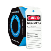 OSHA Danger Safety Tags: Tags By-The-Roll- Barricade Tag PF-Cardstock / - TAR158