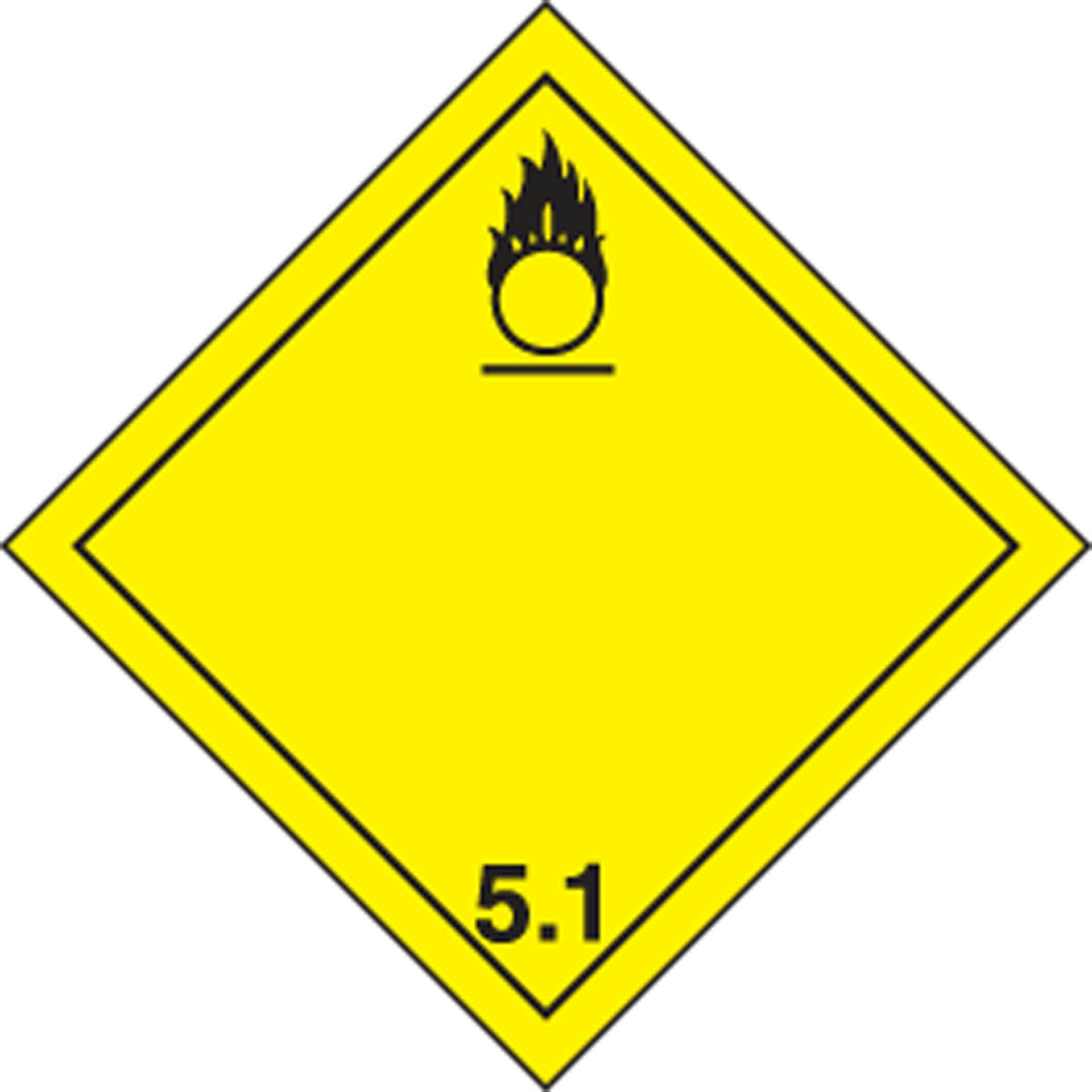 TDG Placard  Class 5 273mm x 273mm (10 3/4" x 10 3/4") Plastic 50/Pack - TCP511VP50