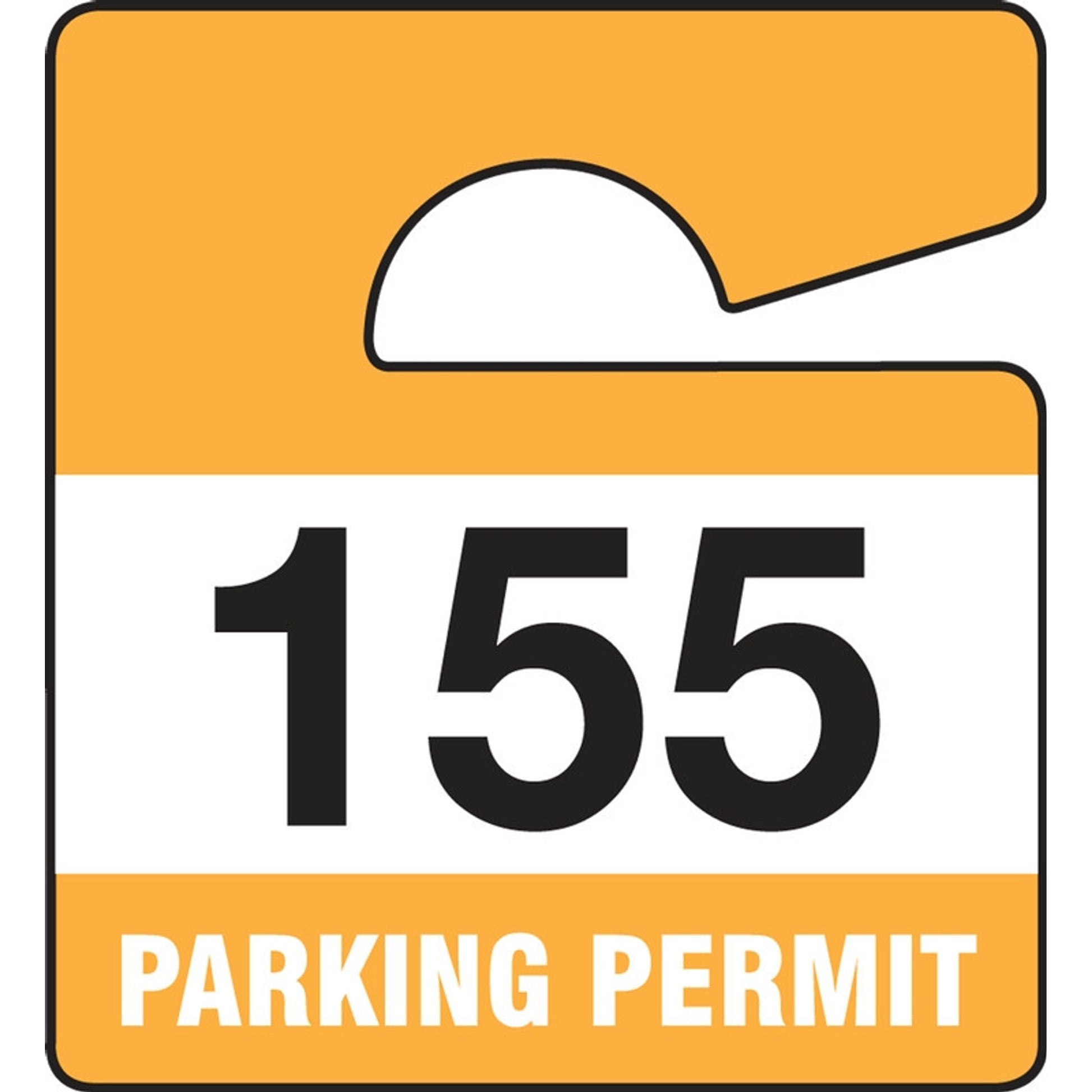 SMALL VERTICAL HANGING PARKING PERMIT:PARKING PERMIT Orange Series: 900-999 3" x 2 3/4" 100/Pack - TNT820ORK