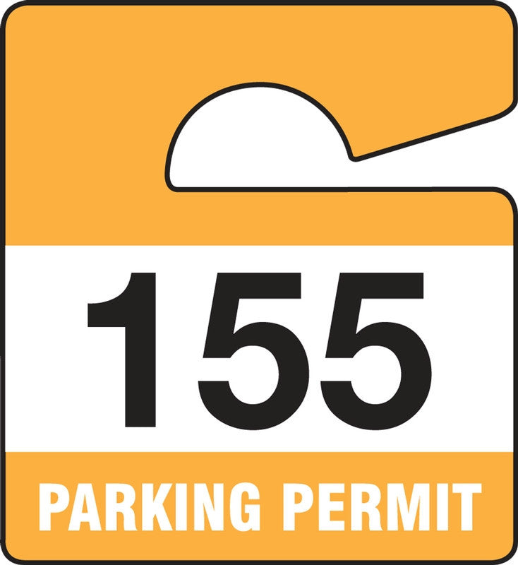 SMALL VERTICAL HANGING PARKING PERMIT:PARKING PERMIT Orange Series: 900-999 3" x 2 3/4" 100/Pack - TNT820ORK