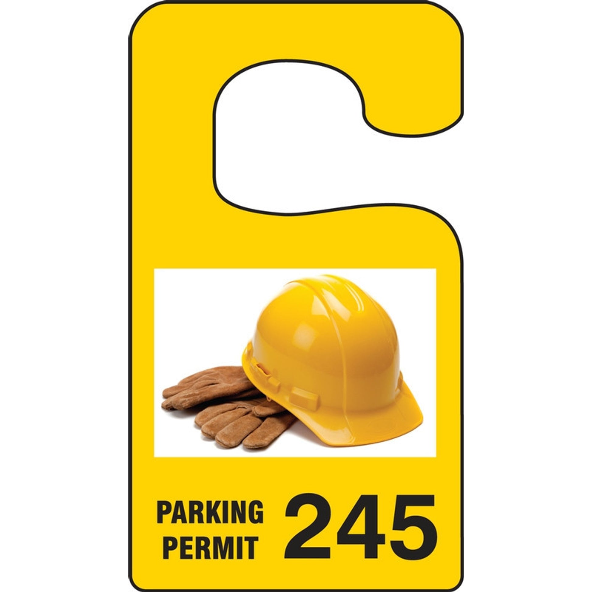 VERTICAL HANGING TAGS: PARKING PERMIT IMAGE OF HARD HAT Teal Series: 900-999 4 7/8" x 2 3/4" 100/Pack - TNT940TLK