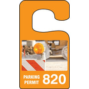 VERTICAL HANGING TAGS: PARKING PERMIT - CONSTRUCTION Teal Series: 400-499 4 7/8" x 2 3/4" 100/Pack - TNT942TLE
