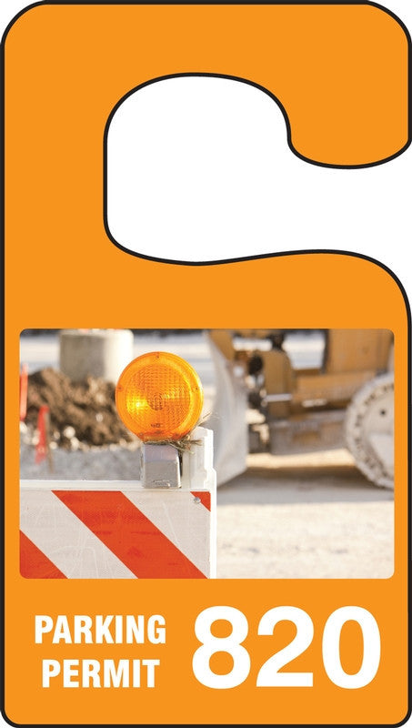 VERTICAL HANGING TAGS: PARKING PERMIT - CONSTRUCTION Teal Series: 400-499 4 7/8" x 2 3/4" 100/Pack - TNT942TLE