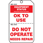 Safety Tag: Equipment Status - OK To Use/Do Not Operate Needs Repair - Perforated PF-Cardstock 5/Pack - TPP204CTM