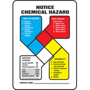 NFPA Notice Chemical Hazard Safety Sign 14" x 10" Plastic 1/Each - ZFD807VP