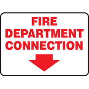 FDC Reflective Sign: Fire Department Connection (Arrow) 10" x 14" Reflective Vinyl 1/Each - MEXG536RV