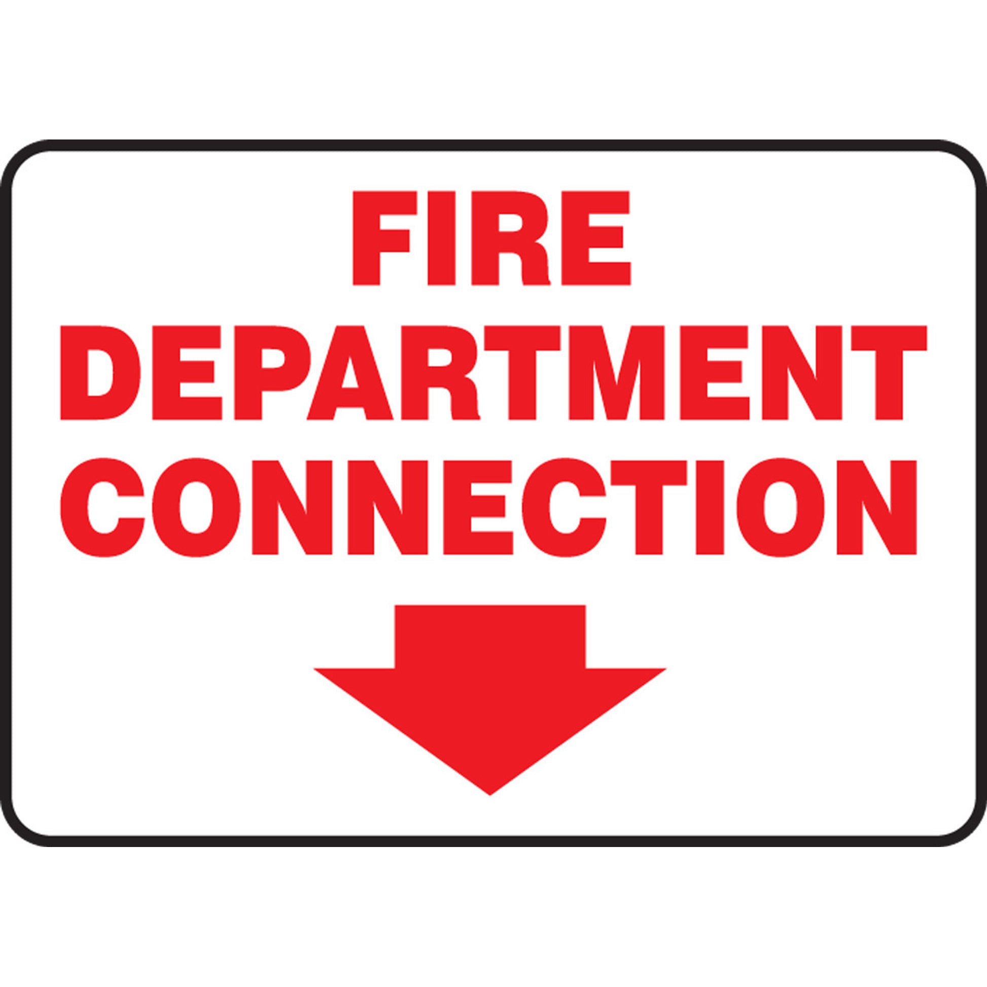 FDC Reflective Sign: Fire Department Connection (Arrow) 10" x 14" Reflective Vinyl 1/Each - MEXG536RV