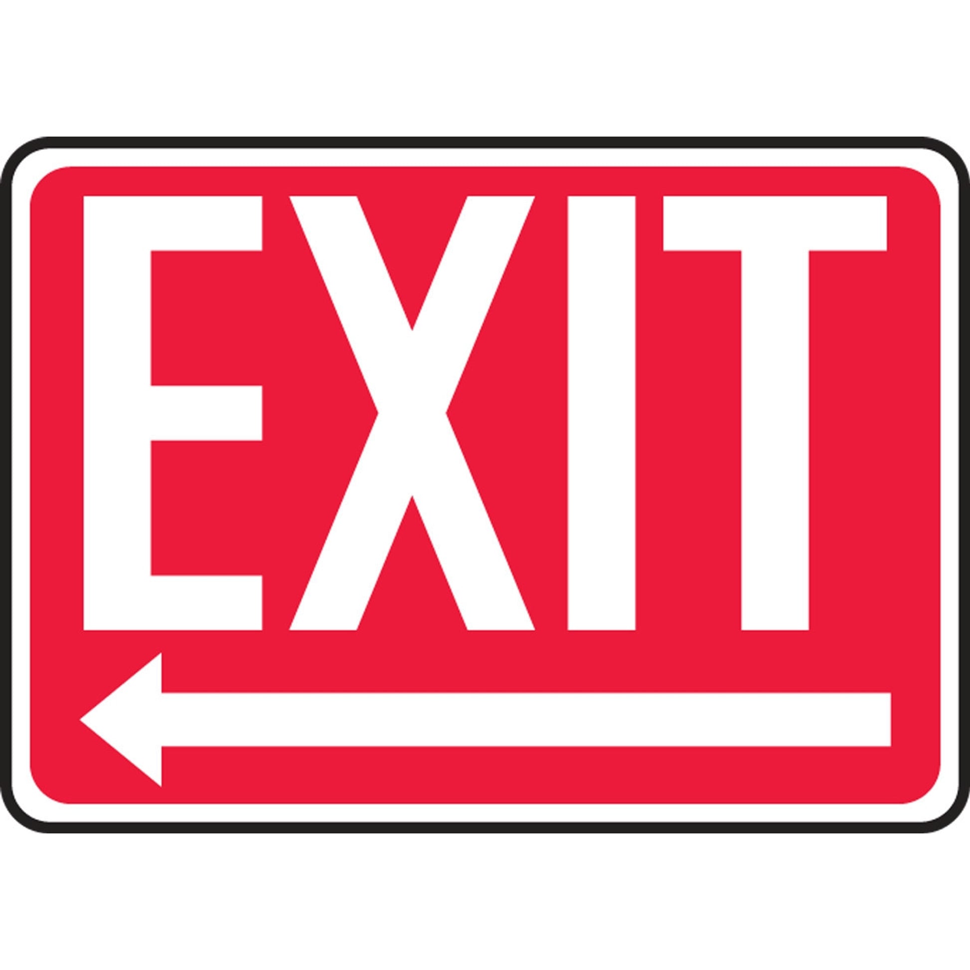 Safety Sign: Exit (Left Arrow) 7" x 10" Accu-Shield 1/Each - MEXT446XP