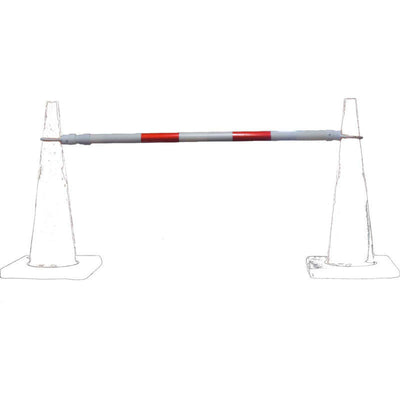 Cortina 03-829CB-R Retractable Cone Bar, 4-6' L, White/Red - 03-829-CB-R