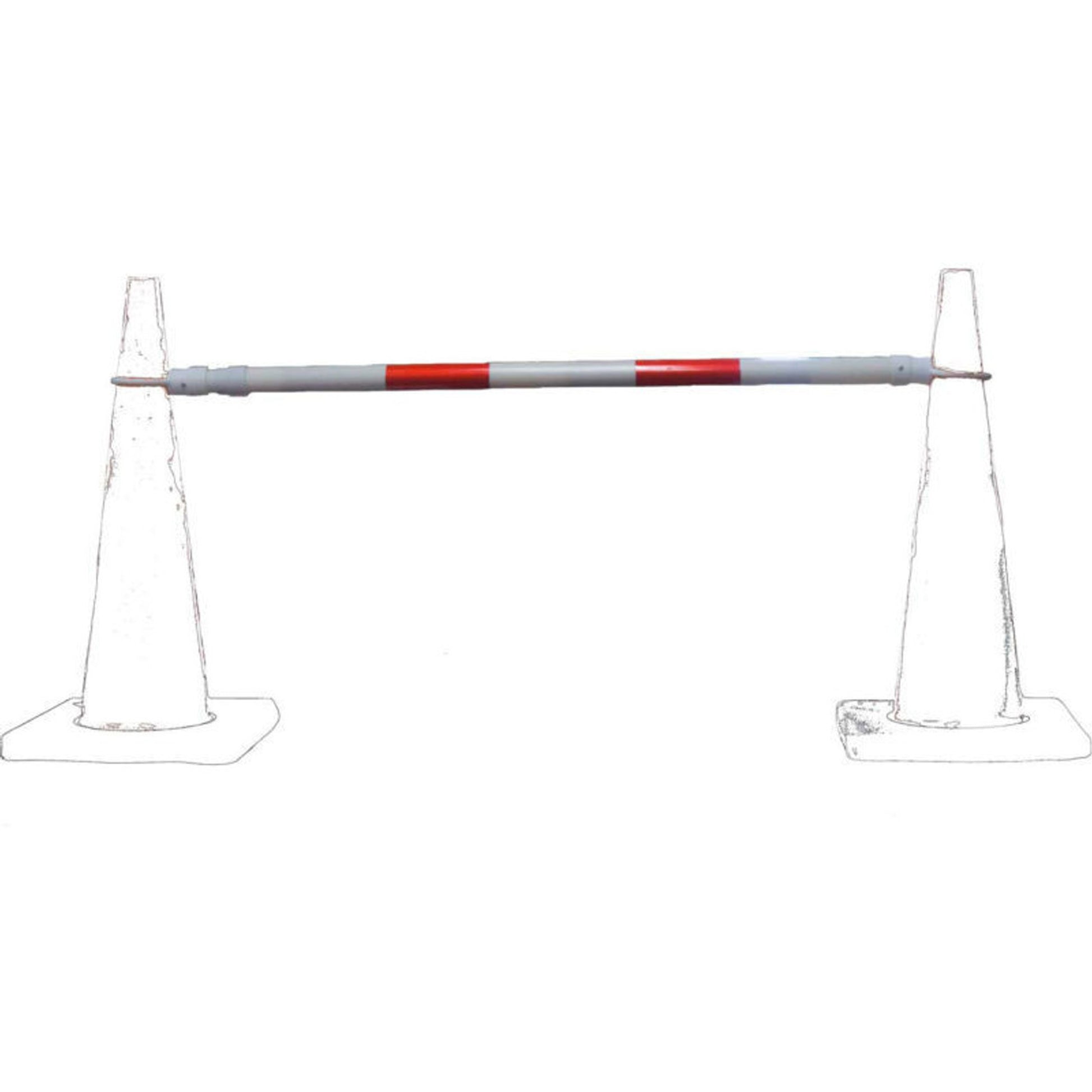 Cortina 03-829CB-O Orange/WhiteRetractable Cone Bar 4' to 8'