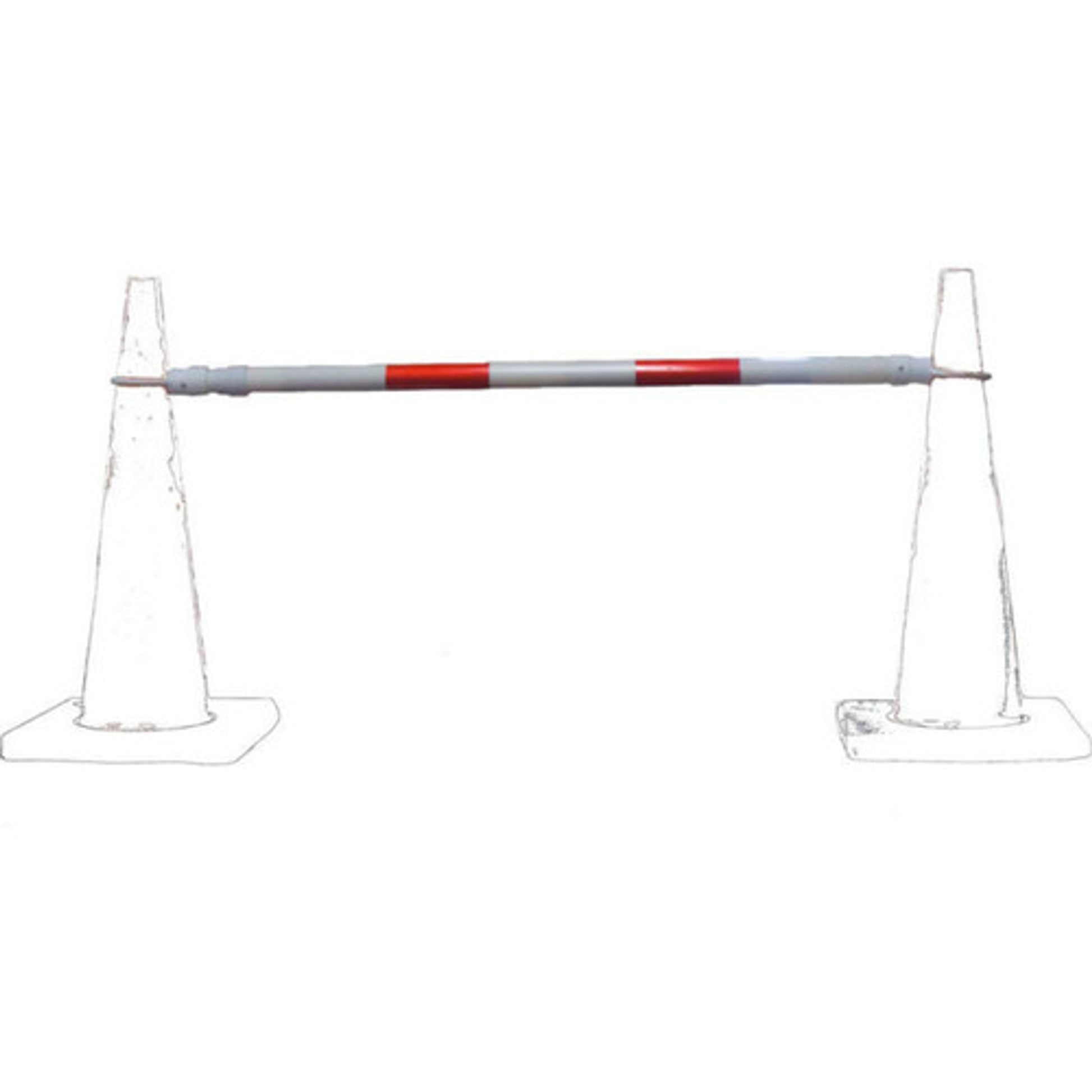 Cortina 03-829CB-R Red/White Retractable Cone Bar 6' to 10'
