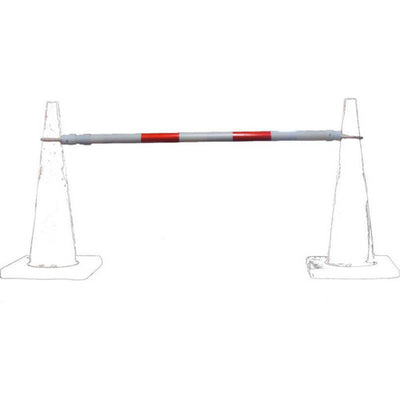 Cortina 03-829CB-R Red/White Retractable Cone Bar 6' to 10'