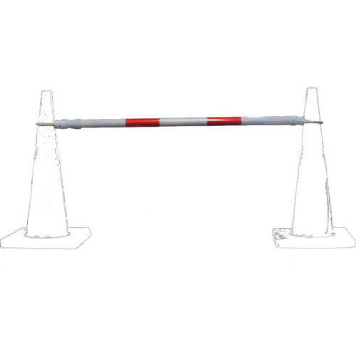 Cortina 03-829CB-R Red/White Retractable Cone Bar 6' to 10'