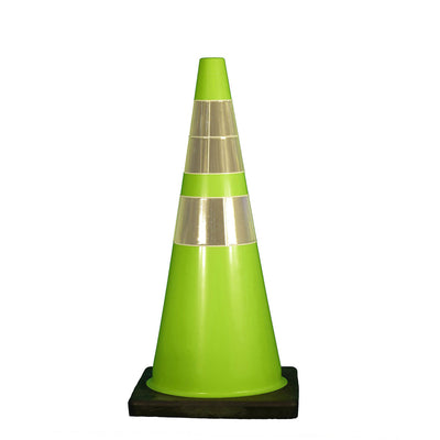 Cortina DW Traffic Cone 28" Lime 7# 6"/4" Collars w/black base - 03-500-68