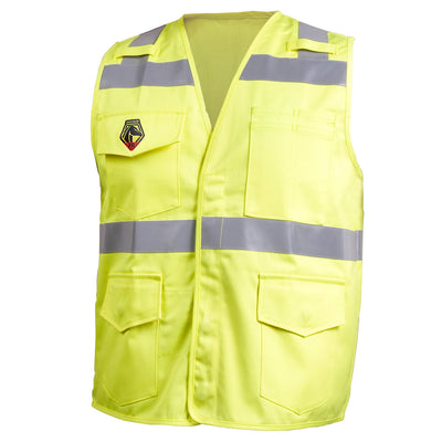 Black Stallion Hi-Vis Class 2 FR Cotton Vest - Yellow - VF1110-HY