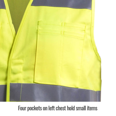 Black Stallion Hi-Vis Class 2 FR Cotton Vest - Yellow - VF1110-HY